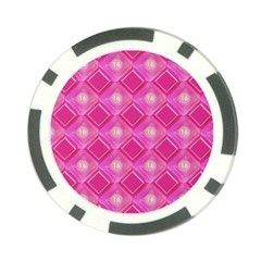 Pink Sweet Number 16 Diamonds Geometric Pattern Poker Chip Card Guards (10 Pack) 