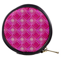 Pink Sweet Number 16 Diamonds Geometric Pattern Mini Makeup Bags