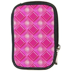 Pink Sweet Number 16 Diamonds Geometric Pattern Compact Camera Cases