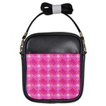 Pink Sweet Number 16 Diamonds Geometric Pattern Girls Sling Bags Front