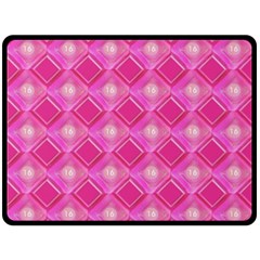 Pink Sweet Number 16 Diamonds Geometric Pattern Fleece Blanket (large)  by yoursparklingshop