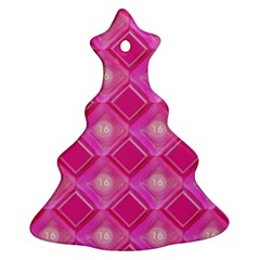 Pink Sweet Number 16 Diamonds Geometric Pattern Ornament (christmas Tree) by yoursparklingshop