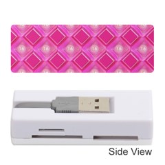 Pink Sweet Number 16 Diamonds Geometric Pattern Memory Card Reader (stick)  by yoursparklingshop