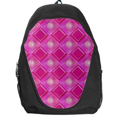 Pink Sweet Number 16 Diamonds Geometric Pattern Backpack Bag by yoursparklingshop