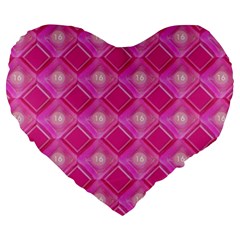 Pink Sweet Number 16 Diamonds Geometric Pattern Large 19  Premium Heart Shape Cushions by yoursparklingshop