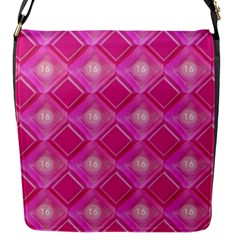 Pink Sweet Number 16 Diamonds Geometric Pattern Flap Messenger Bag (s) by yoursparklingshop