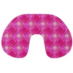 Pink Sweet Number 16 Diamonds Geometric Pattern Travel Neck Pillows Back