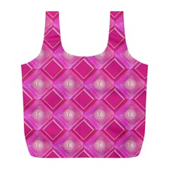 Pink Sweet Number 16 Diamonds Geometric Pattern Full Print Recycle Bags (l)  by yoursparklingshop