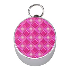 Pink Sweet Number 16 Diamonds Geometric Pattern Mini Silver Compasses