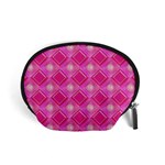 Pink Sweet Number 16 Diamonds Geometric Pattern Accessory Pouches (Small)  Front