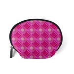 Pink Sweet Number 16 Diamonds Geometric Pattern Accessory Pouches (Small)  Back