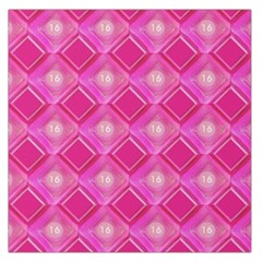 Pink Sweet Number 16 Diamonds Geometric Pattern Large Satin Scarf (square) by yoursparklingshop