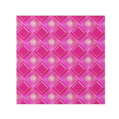 Pink Sweet Number 16 Diamonds Geometric Pattern Small Satin Scarf (square) by yoursparklingshop