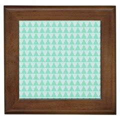 Mint Color Triangle Pattern Framed Tiles by picsaspassion