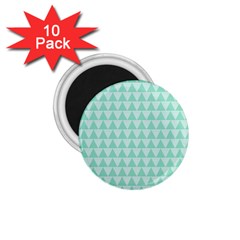 Mint Color Triangle Pattern 1 75  Magnets (10 Pack) 