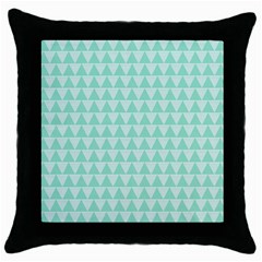 Mint Color Triangle Pattern Throw Pillow Case (black)