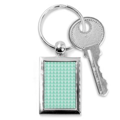 Mint Color Triangle Pattern Key Chains (rectangle)  by picsaspassion