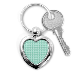 Mint Color Triangle Pattern Key Chains (heart) 