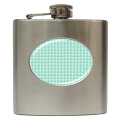 Mint Color Triangle Pattern Hip Flask (6 Oz)