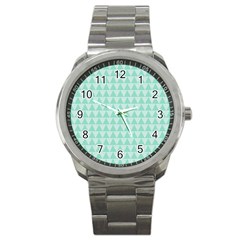 Mint Color Triangle Pattern Sport Metal Watch