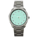 Mint color triangle pattern Sport Metal Watch Front