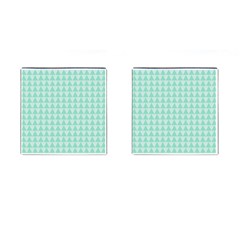 Mint Color Triangle Pattern Cufflinks (square)