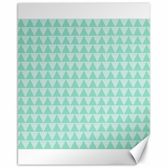 Mint Color Triangle Pattern Canvas 16  X 20  