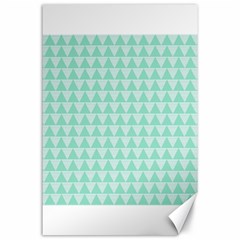 Mint Color Triangle Pattern Canvas 24  X 36  by picsaspassion