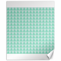 Mint Color Triangle Pattern Canvas 11  X 14  