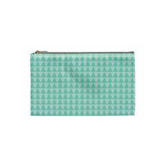 Mint Color Triangle Pattern Cosmetic Bag (small) 