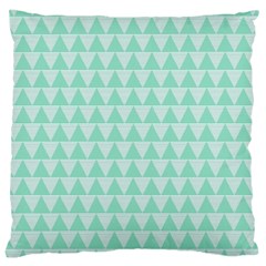 Mint Color Triangle Pattern Large Cushion Case (two Sides)