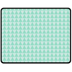 Mint Color Triangle Pattern Double Sided Fleece Blanket (medium) 