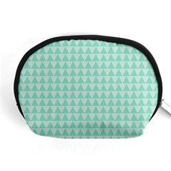 Mint Color Triangle Pattern Accessory Pouches (medium) 