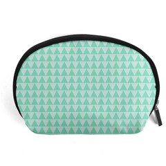 Mint Color Triangle Pattern Accessory Pouches (large) 