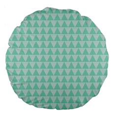 Mint Color Triangle Pattern Large 18  Premium Flano Round Cushions