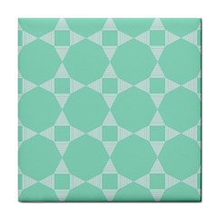 Mint Color Star - Triangle Pattern Tile Coasters by picsaspassion