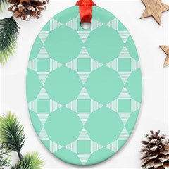 Mint Color Star - Triangle Pattern Ornament (oval) 