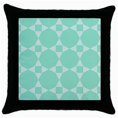 Mint Color Star - Triangle Pattern Throw Pillow Case (black) by picsaspassion