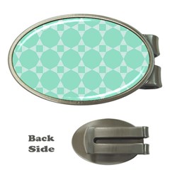 Mint Color Star - Triangle Pattern Money Clips (oval) 