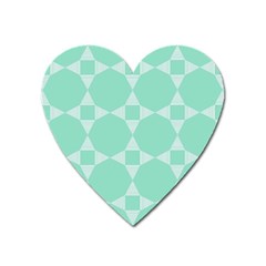 Mint Color Star - Triangle Pattern Heart Magnet