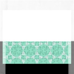 Mint Color Star - Triangle Pattern Rectangular Jigsaw Puzzl