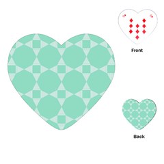 Mint Color Star - Triangle Pattern Playing Cards (heart)  by picsaspassion