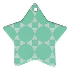 Mint Color Star - Triangle Pattern Star Ornament (two Sides) 