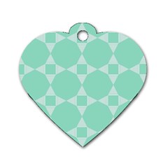 Mint Color Star - Triangle Pattern Dog Tag Heart (two Sides)