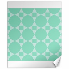 Mint Color Star - Triangle Pattern Canvas 11  X 14  