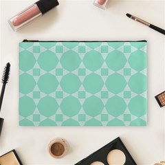 Mint Color Star - Triangle Pattern Cosmetic Bag (large) 