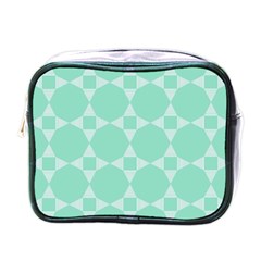 Mint Color Star - Triangle Pattern Mini Toiletries Bags