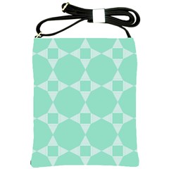 Mint Color Star - Triangle Pattern Shoulder Sling Bags