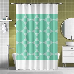 Mint Color Star - Triangle Pattern Shower Curtain 48  X 72  (small) 