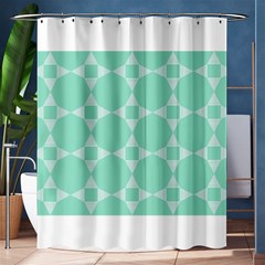 Mint Color Star - Triangle Pattern Shower Curtain 60  X 72  (medium) 